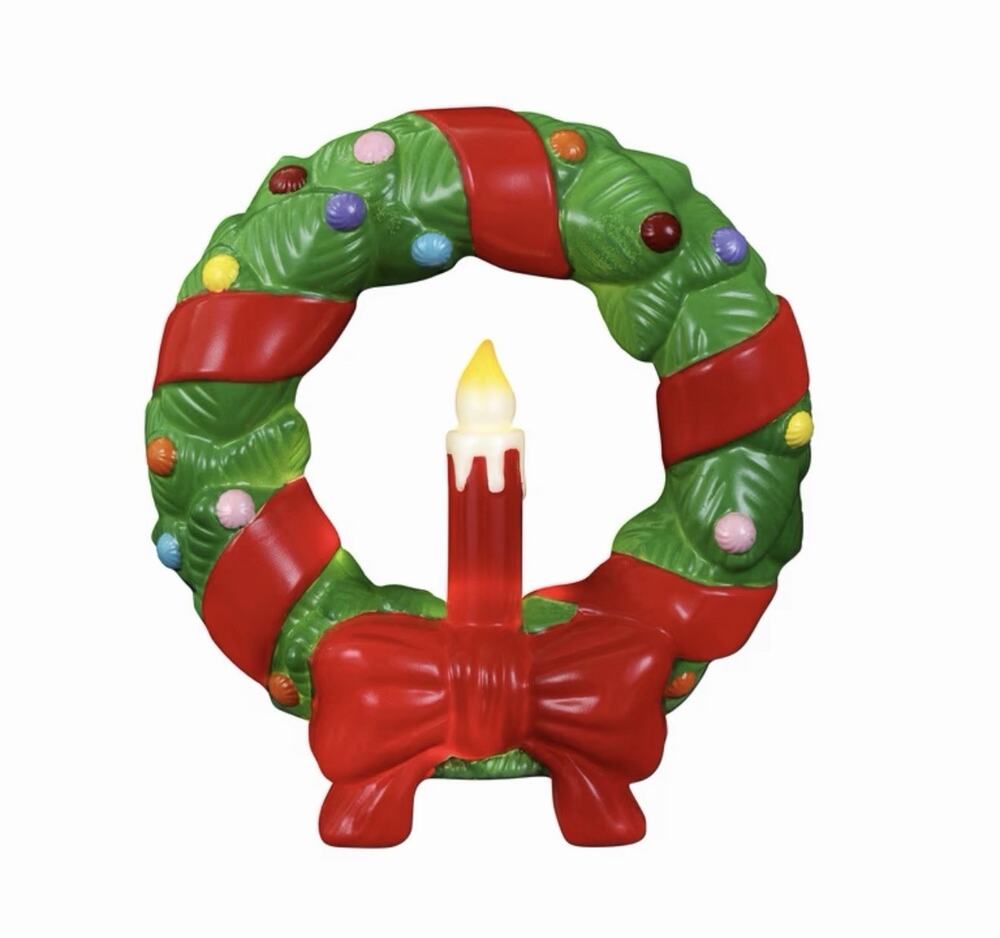 Mr. Christmas Wreath Tabletop Lighted Blow Mold Vintage Nostalgic Style